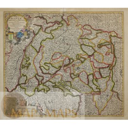 S.R.I. Sueviae circulus Germany Map Baden-Württemberg Vissher 1720