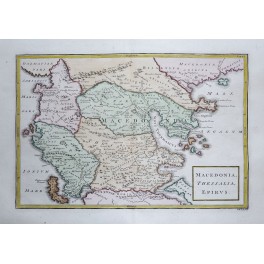Greece in ancient times old map Cellarius 1796