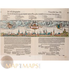 Germany Luneburg Antique woodcut map Sebastian Munster 1562