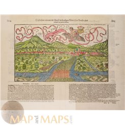 France Sélestat Alsace Old map Die Statt Schletstatt Seb. Munster 1572