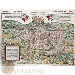 Germany Würzburg in 1550 Woodcut/Sebastian Munster 1600