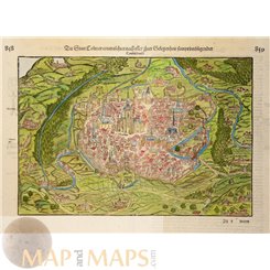 Colmar France Maps Cosmographia old map Sebastian Münster 1570 