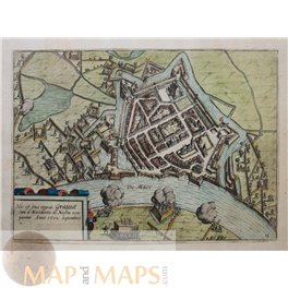 Holland, Siege of Grave1602 Battle map. Giucciardini 1613