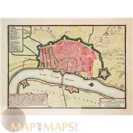Ansvers Antwerpen map City Plan Flanders by de Fer 1705