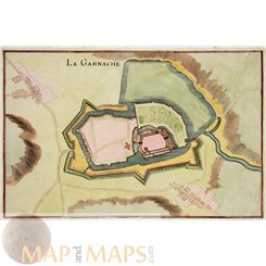 La Garnache France Old Fortification plan by Merian 1659