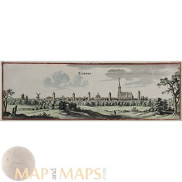 Elburg Gelderland Netherlands antique print MERIAN 1654