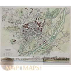 Munich old town plan Munchen Germany by Baldwin & Cradock 1832