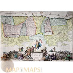 Het Beloofde Landt Canaan Bible map Stoopendaal 1738
