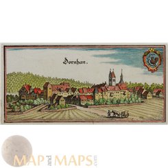 Germany town prints,Dornhan near Freudenstadt Merian 1656