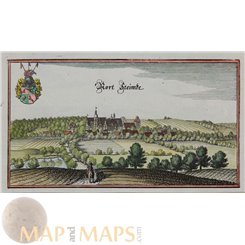 Gernmany prints, Nordsteimke Wolfsburg Castle Merian 1656