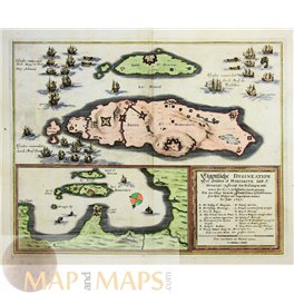 France Map St. Margarite, St. Honorat Isles, Merian 1637