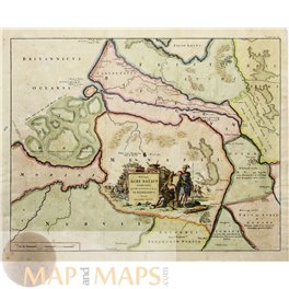 Netherlands Rhine river course Zeeland’s Brabant Holland antique map by Mensone Alting 1725