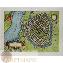 Ruremunda Gelriae Opp Roermond map van Deventer 1613