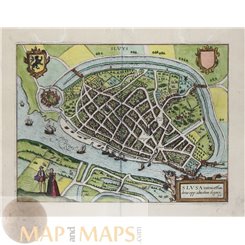 Sluis Zeeuws-Vlaanderen Holland Old map v Deventer 1613