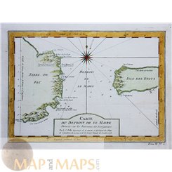 Carte Détroit De Le Maire Argentina map Bellin 1753
