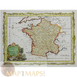 A new and accurate map of France,old map Bowen 1785 