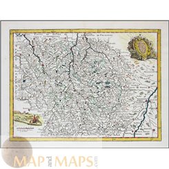 1743 antique map La Lorraine France by le Rouge