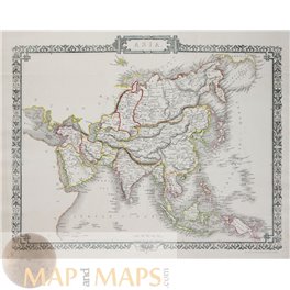 ASIA Antique map by RAPKIN/TALLIS 1860