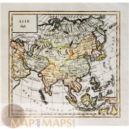 Asia Antique map Asie by Belon 1823