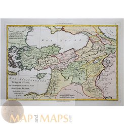 Turkey in Asia Antique Old Map Turque D'Asie Bonne 1780