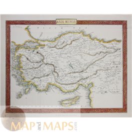 Asia Minor Turkey Constantinople Cyprus map, Tallis 1860 