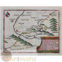  Czech Republic Early map Chrastava Bohemia Anonymous 1745