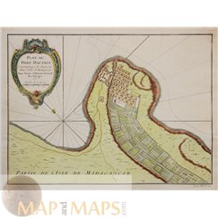 Fort of Dauphin in Madagascar old map Bellin 1750