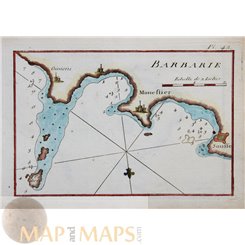 Tunisia maritime maps Marza Quiver & Oran town Roux 1764