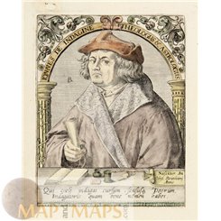 Johannes Indagine astrologer antique print by Boissard 1580