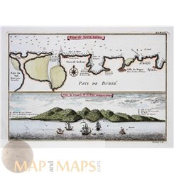 SIERRA LEONE BAY WEST AFRICA ANTIQUE MAP Baye de Sierre Leona BELLIN 1748