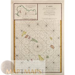 CAPE VERD ISLANDS ANTIQUE CHART BY JEAN BAPTISTE 1775