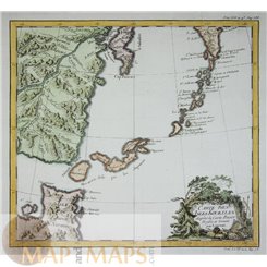 Kuril Islands Japan Russia antique map Bellin 1748