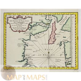 Hudson Bay routes Middleton Ellis Old map Bellin 1753