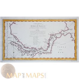 Détroit De Magellan Old Map Strait of Magellan Bellin 1753