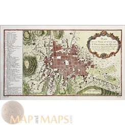 Ecuador Quito old town plan, Cite deSt. Francisco. Bellin 1754 