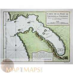 SALDANHA BAY WESTERN CAPE ANTIQUE MAP SOUTH AFRICA BAYE DE SALDANA BELLIN 1756
