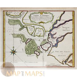 Coste D’Afrique t les Isles comprifes entre Bellin map 1754