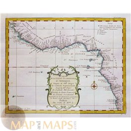  Kingdoms West Africa Senegal old antique map by Bellin 1739