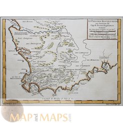 ANTIQUE MAP HOTTENTOTS SOUTH AFRICA LE PAYS DES HOTTENTOTS BELLIN 1740