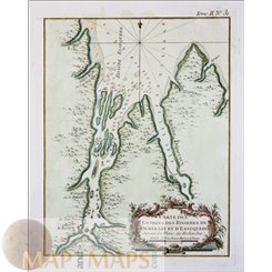 Rivieres de Demerary, British Guiana, old map Bellin 1764 