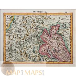 Mercator De Zurichgow Old map Switzerland Cloppenburgh Atlas Minor 1630