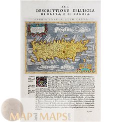 CANDIA INSULA OLIM CRETA antique map Maginus/Ptolemaeus 1621