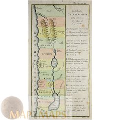 Israel, Division of the Holy Land, old map, Calmet 1789 