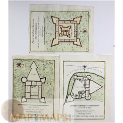 Africa lot of 3 fortification maps Commendo, Sama, Dickscove Bellin 