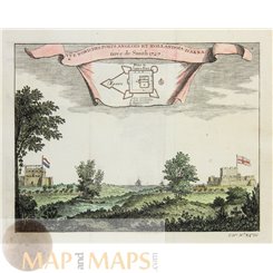 Vue Nord des Forts Anglois et Holladois D”Akra Bellin 1750