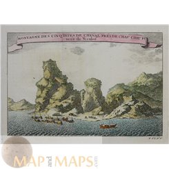 China Chou Cheu Fu Mountains Old print Bellin 1750