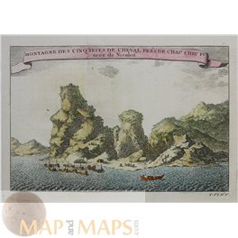 China Chou Cheu Fu Mountains Old print Bellin 1750