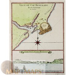 1764 SEA MAP, AFRICA, CAP MESURADO, LIBERIA, BELLIN