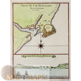 Cap Mesurado Liberia Cape Montserrado Bellin map 1764