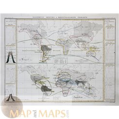 Birds And Amphibia In The New World, Atlas Map Perthes 1851